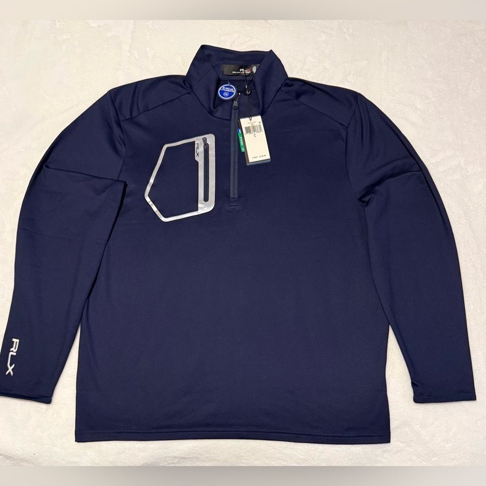Ralph Lauren Navy RLX Quarter-Zip Lightweight Pullover size L